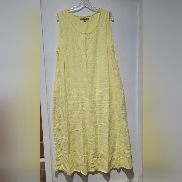 Flax Linen Maxi Dress Yellow - Picture 2 of 9